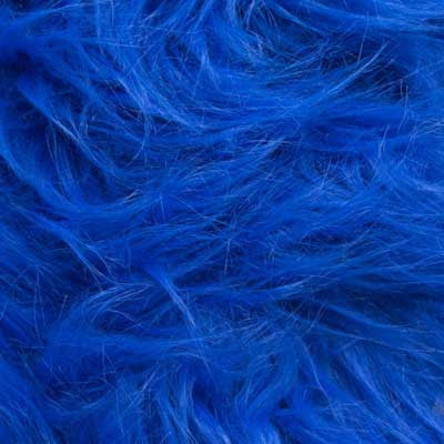 Royal Blue Shaggy Long Pile Faux Fur Fabric