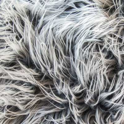 Frosted Mongolian Gray Long Pile Faux Fur Fabric