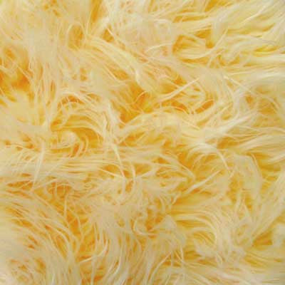 Frosted Mongolian Yellow Long Pile Faux Fur Remnant