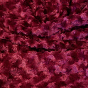 Burgundy Minky Rosebud Fur Fabric