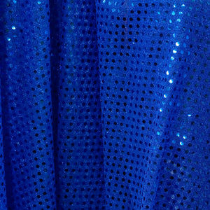 Royal Blue Confetti Dot Sequin Cheer Bow Costume Fabric by the Yard