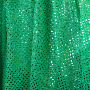 Kelly Green Confetti Dot Sequin Cheer Bow Costume Fabric by the Yard