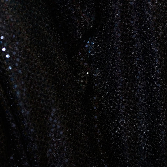 Black Confetti Dot Sequin Fabric