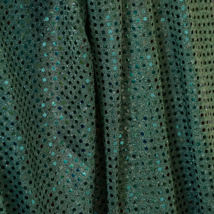 Forest Green Confetti Dot Sequin Fabric