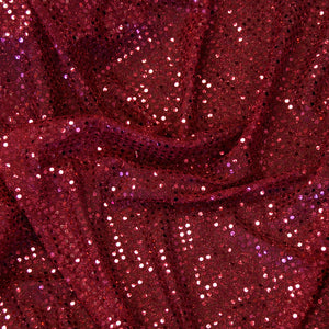Burgundy Confetti Dot Sequin Cheer Bow Costume Fabric by the Yard