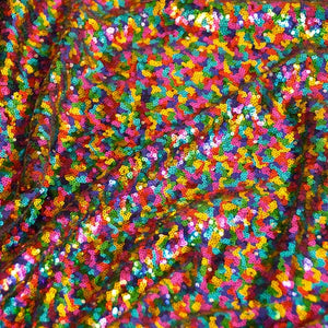 Rainbow Mini Glitz Sequin Fabric by the Yard