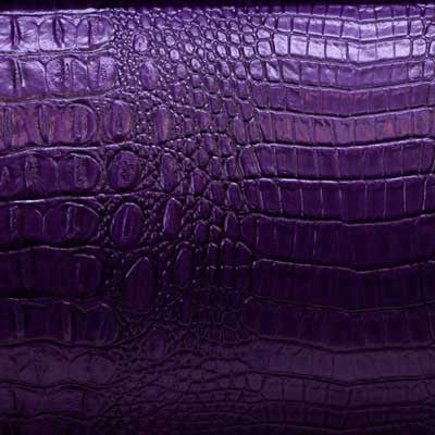 GENUINE leather hide CALFSKIN plum/purple crocodile embossed cowhide stiff  calf croc textured cow italian skins