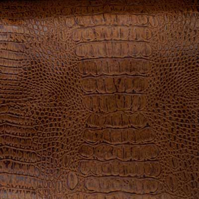 Duotone Brown and Black Crocodile Vinyl Fabric