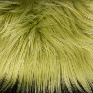 Sage Green Shaggy Long Pile Faux Fur