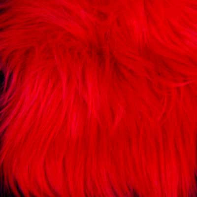 Bright Red Shaggy Long Pile Faux Fur