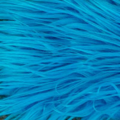 Turquoise Shaggy Long Pile Faux Fur Fabric