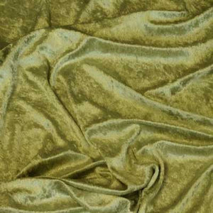 Olive Green Crushed Panne Velvet Fabric