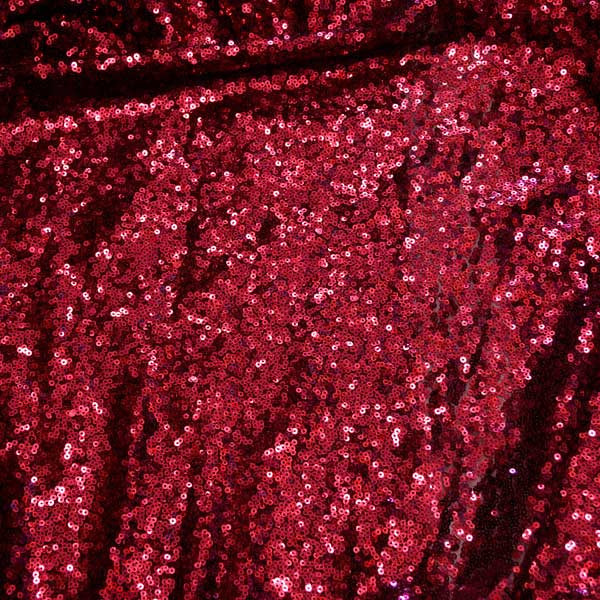 Red Seaweed Glitz Sequin Mesh Fabric