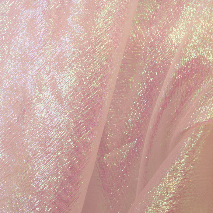Soft Pink Woven Translucent/Iridescent Organza Fabric
