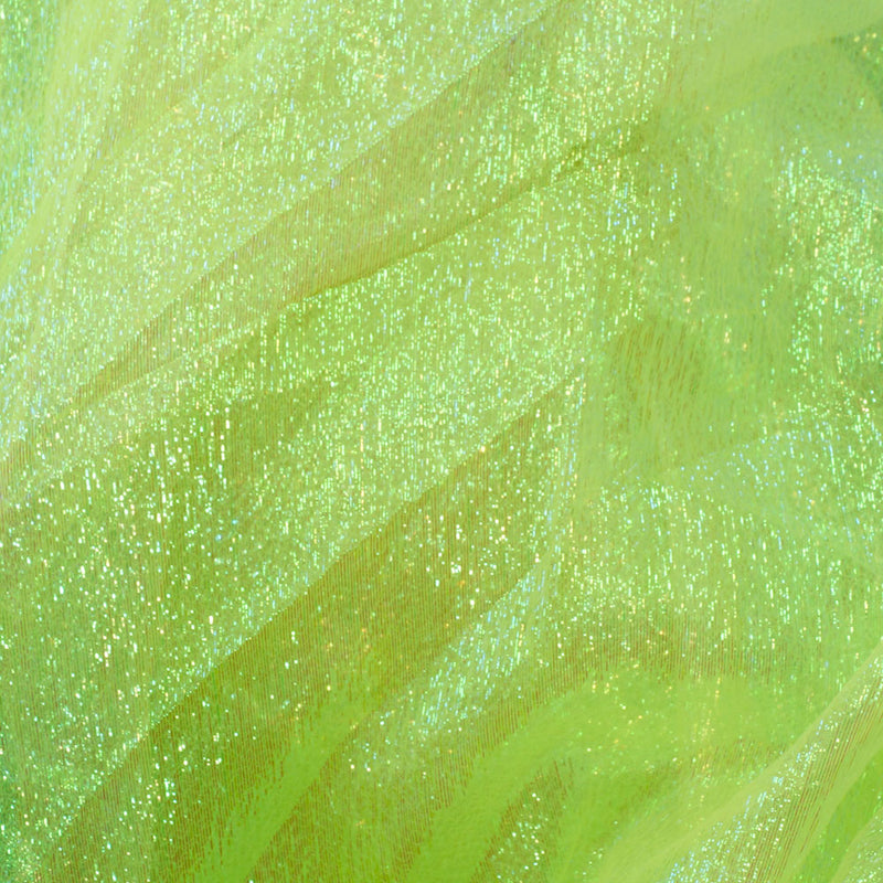 Lime Green Woven Translucent/Iridescent Organza Fabric