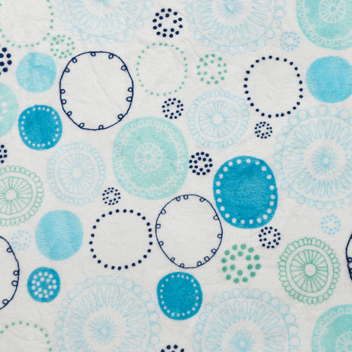 Deluxe Blue Circle Minky Fur Fabric