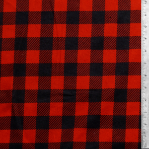 Buffalo Plaid Red and Black - Large Square Plaid Flannel 100% Cotton F
