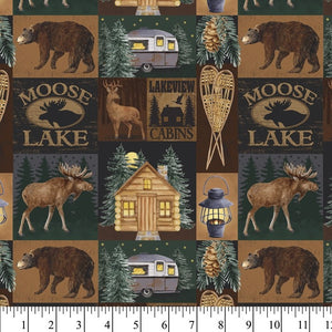 Moose Lake Nature Outdoor Forest 100% Cotton Quilting Fabric