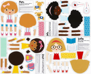 Novelty Prints - Girl Friends Doll Panel