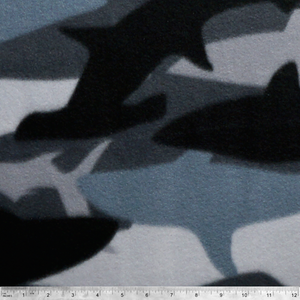 Gray Shark Camouflage Anti-pill Fleece Fabric