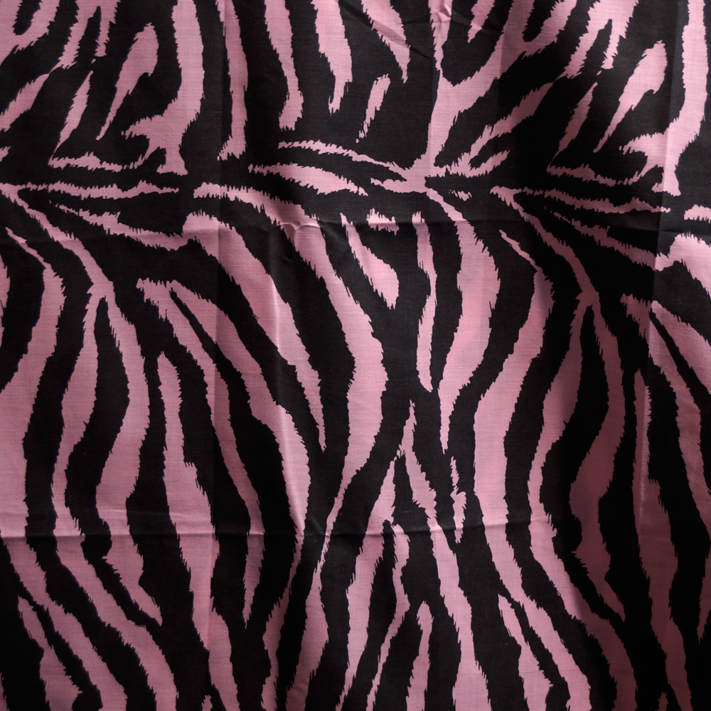Zebra Pink and Black Animal Print fabric for Clothing, Upholstery