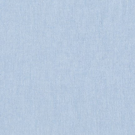 Chambray Cotton Blend Fabric - Light Blue