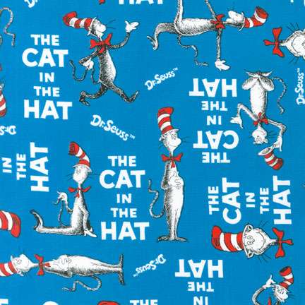 Novelty Cotton - Dr Seuss - The Cat in the Hat/Blue
